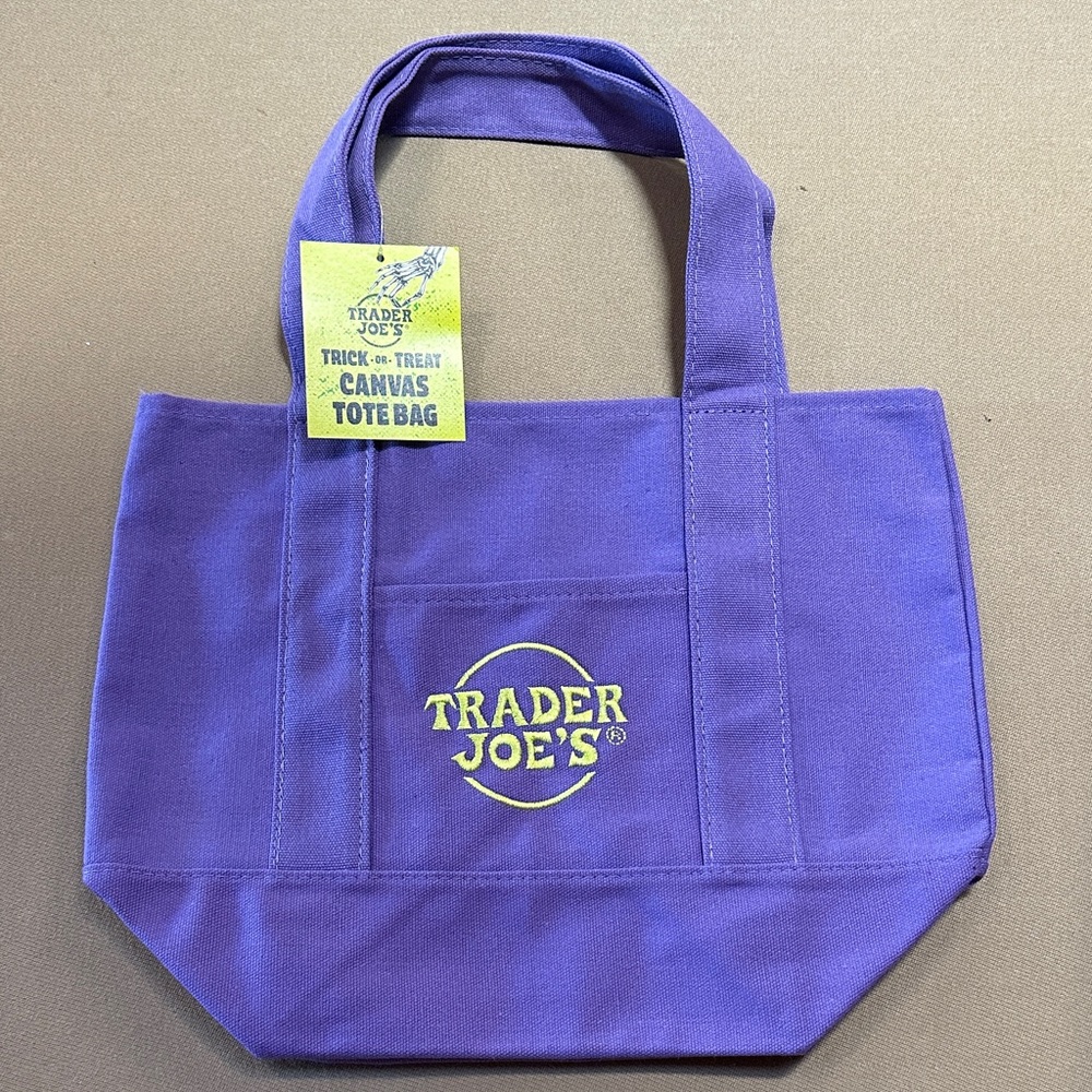 Trader Joe's Purple Canvas Tote Bag